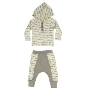 Organic Cotton I Love You Pants & Hoodie Bundle 0-3 Months